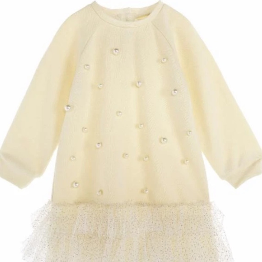 DOE A DEAR SWEATER DRESS PEARL LUREX TULLE DRESS